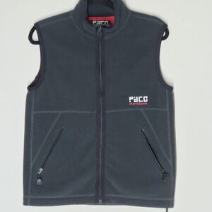 Paco International Fleece Vest Men's Size L Full Zip Gray Lined Jeans 90s Y2K